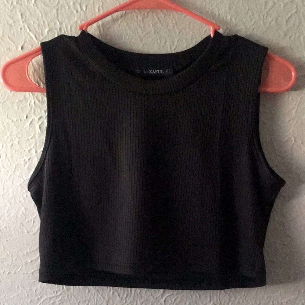 Black crop top from zaful size large